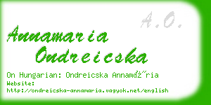 annamaria ondreicska business card